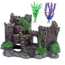 Aquarium Resin Castle Decoration,Ancient Design Fish Tank Ornaments Betta