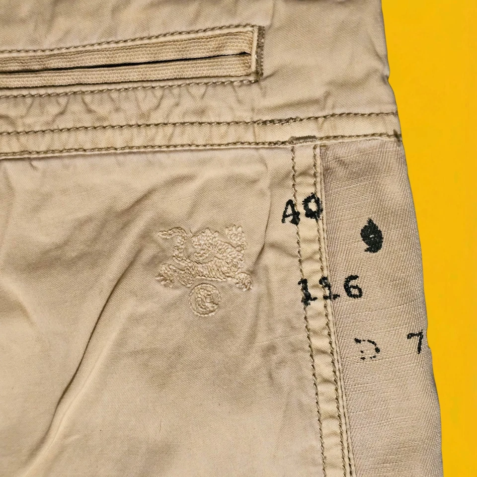 Pantalones chinos vintage Diesel Safari para hombre 32x31 mezcla de lino carga utilitaria militar Foto 4 de 4