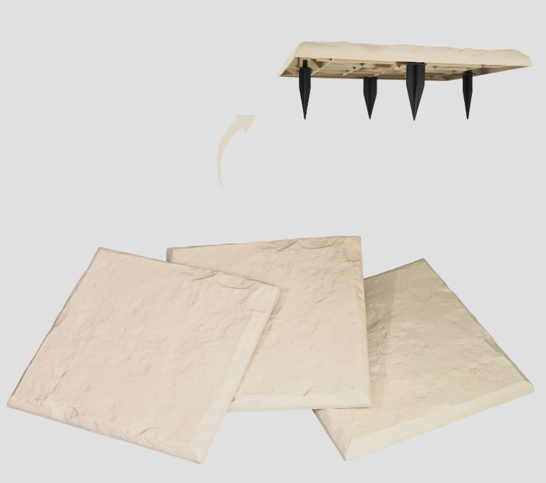 Gardien 15.5" Stepping Stones w/ Stakes | Outdoor Walkway Garden Path - 16-pack