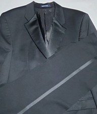 Lauren Ralph Lauren Tuxedo Suit 2 Piece Mens 40L Solid Black Satin Read Details