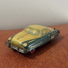 Vintage 1950s Japanese Tin Toy Car Haji Family Sedan Lithograph
