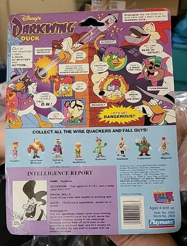 Vintage 1991 Darkwing Duck Playmates Steelbeak NIP Figure eBay