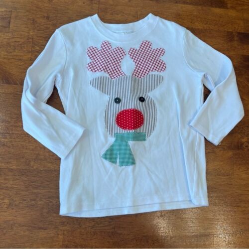 George and Lizzy Reindeer Applique shirt size 6