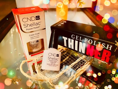 4x  CND Shellac Power Polish Gel Color Coat  AND 1 Glam & Glits Gel Thinner
