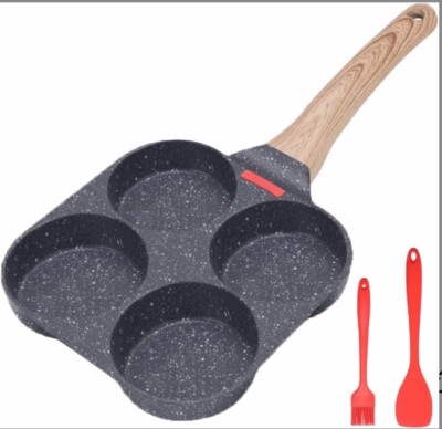 Bobikuke Antihaftbeschichtet, Aluminiumguss, 4 Eier Bratpfanne