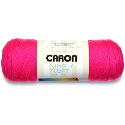 Caron Einfach Weich Acryl Aran Strickwolle Garn 170g - 9775 Neon Pink