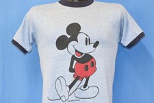 vtg 70s WALT DISNEY MICKEY MOUSE TROPIX TOGS HEATHERED RINGER t-shirt SMALL S