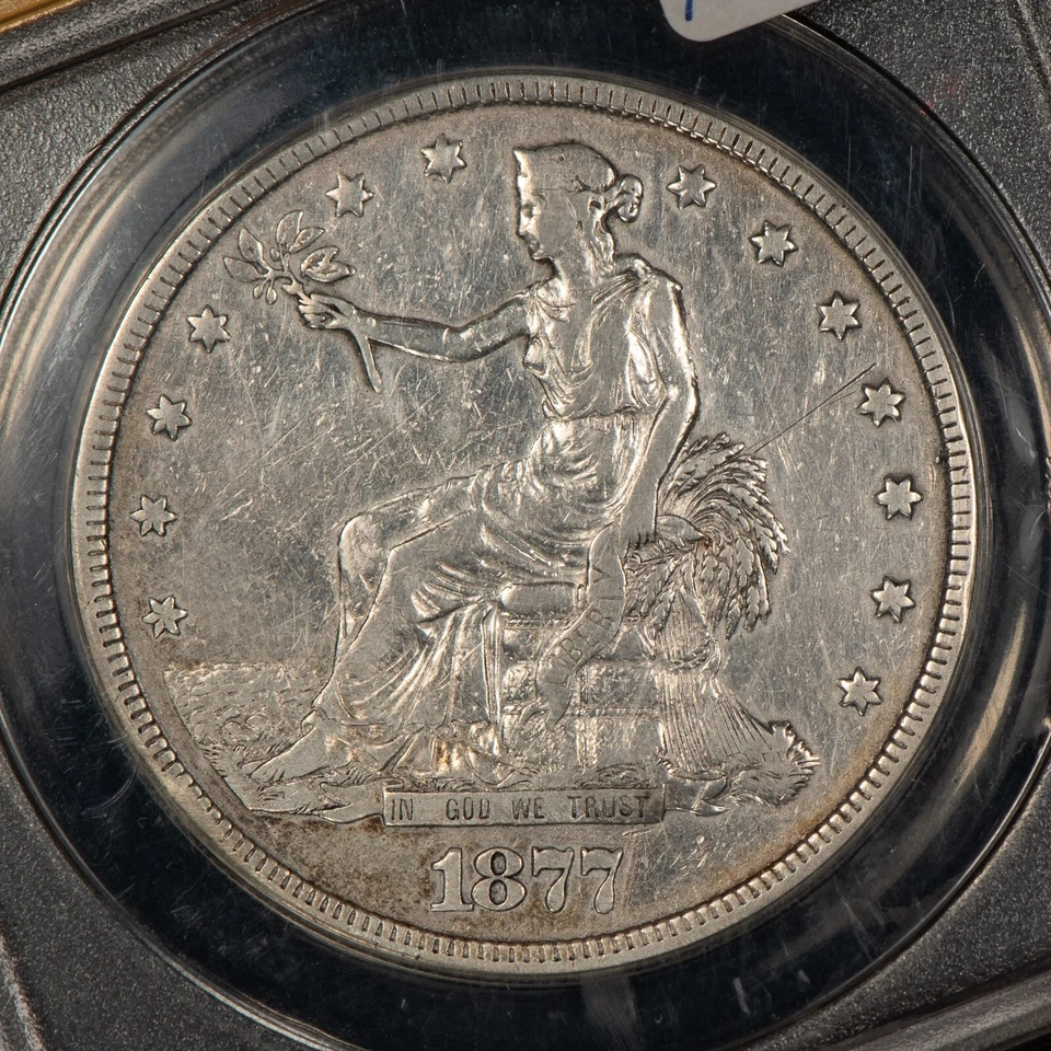 1877 Trade Dollar ANACS VF 35 Details - SKU-X5557 - Image 4 of 4