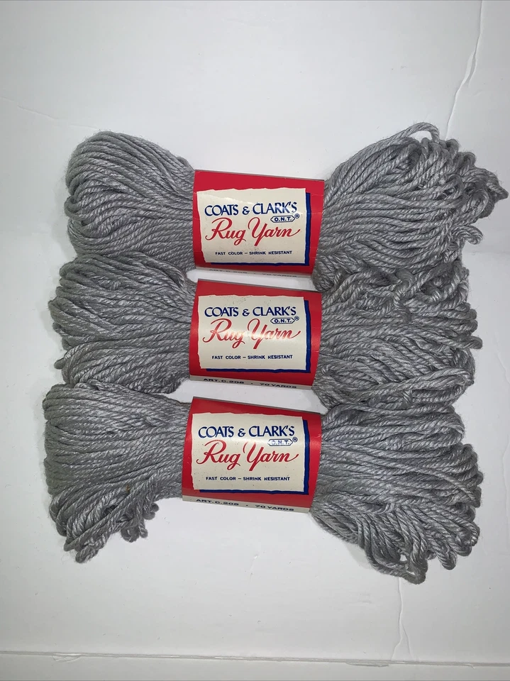 DE COLECCIÓN ABRIGOS Y CLARK’S Alfombra Hilo Gris 70 Yardas NUGREY 75% RAYÓN 25% ALGODÓN LOTE DE 3 Foto 2 de 4