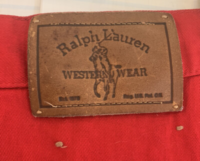 Vintage 70s Ralph Lauren Polo Western Wear Red Denim Jeans Vintage 70s Ralph Lauren Polo Western Wear Red Denim Jeans
