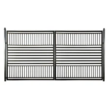 ALEKO Modern Garden Steel Dual Swing Driveway Gate Barcelona Style 14 x 6 feet