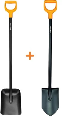 FISKARS SET Gartenschaufel 132403 Schaufel + Spitz SOLID Gärtnerspaten 131413