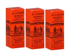 3x Dr. J.H. McLean's Massage Volcanic Oil, Fast Pain Relieving Liniment for body