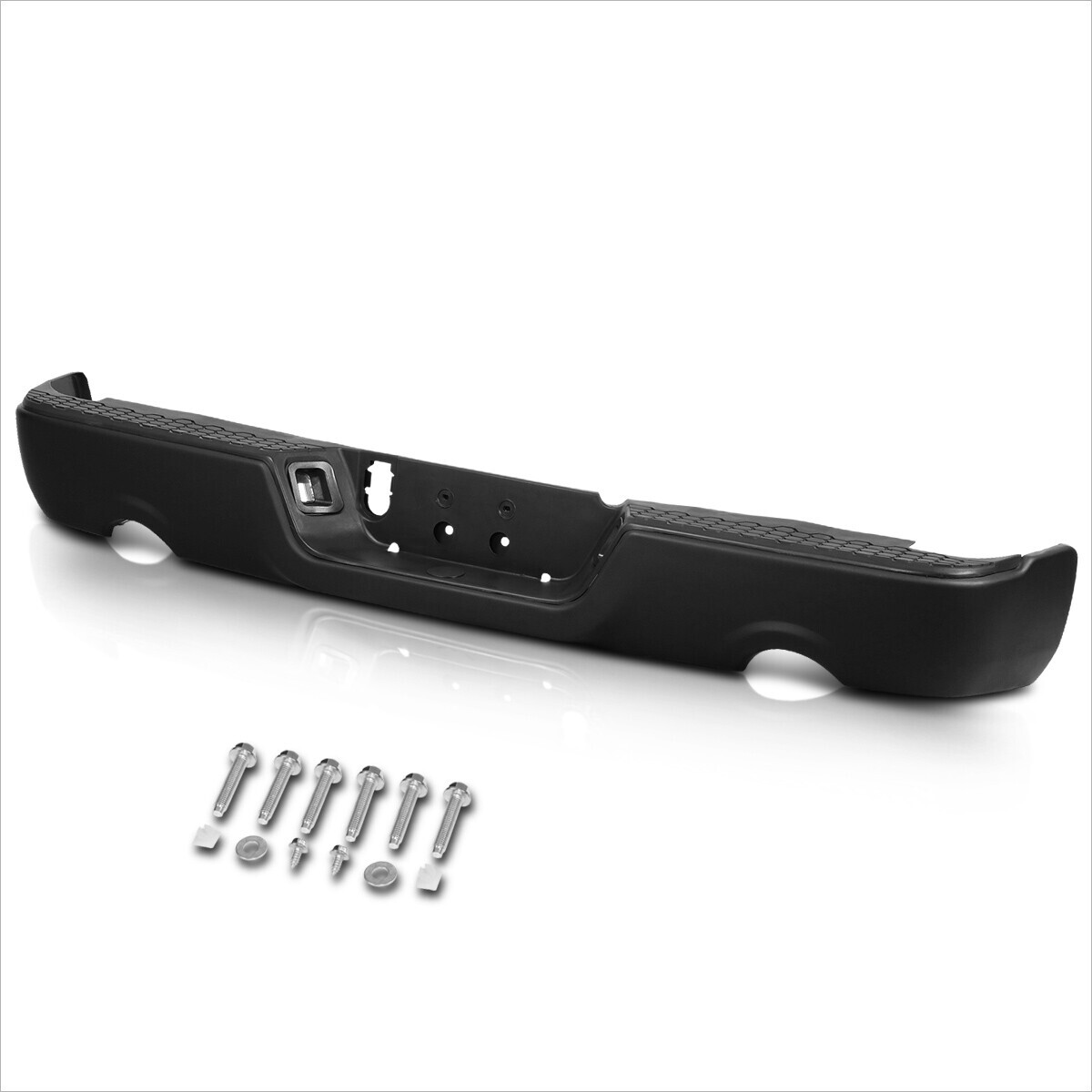 For 09-19 Ram 1500 w/ Dual Exhaust w/o Parking Sensor Holes Rear Bumper Black