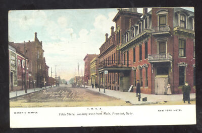FREMONT NEBRASKA DOWNTOWN MAIN STREET SCENE VINTAGE POSTCARD AMCO NEBR