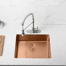23" Drop in Kitchen Sink, Top-Mount Single 16G Stainless Steel Sink Rose Gold