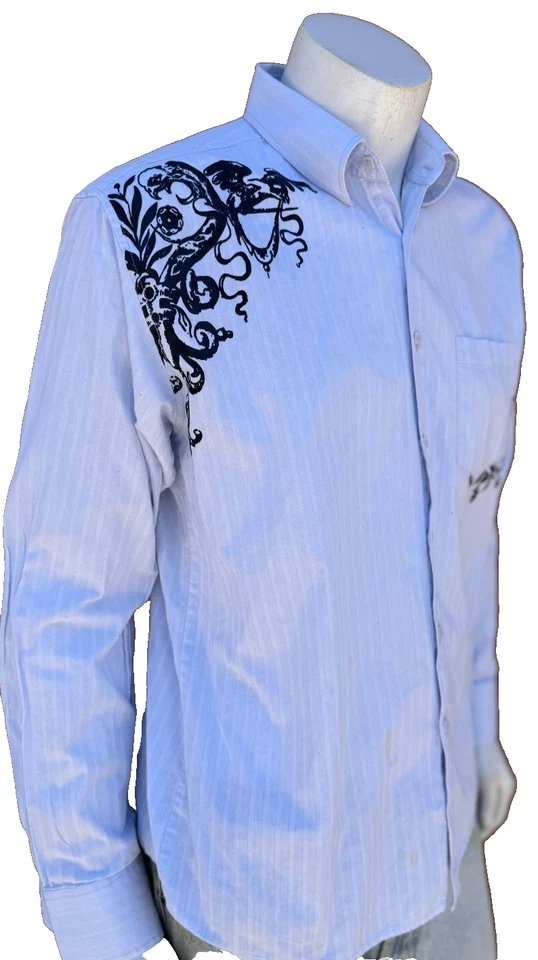 Camisa 191 Talla Ilimitada Extra Grande XL Botón Delantero Manga Larga Diseño Contraste Foto 3 de 4