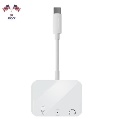 Type-C Sound Card USB-C 3.5mm Audio Interface charging for Earphones Computers