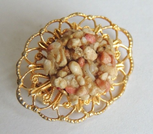 Fabuleuse broche vintage en pierre noire écossaise argentée