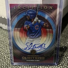 2022 BOWMAN INCEPTION RONNIER QUINTERO FUCHSIA ON CARD AUTO 65/75 CHICAGO CUBS
