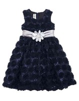 Girls Rare Editions Sz 16 Navy Silver Flower Dress Holiday Special Occasion Girls Rare Editions Sz 16 Navy Silver Flower Dress Holiday Special Occasion