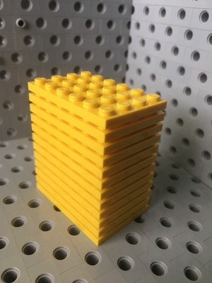 Lego Yellow 4x6 Base Plate New Lot Of 12 4 X 6 Roof Floor Building Bricks