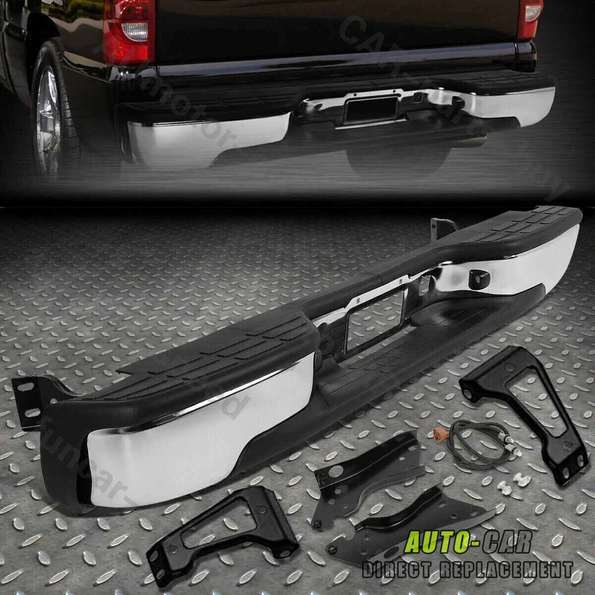 Chrome Rear Bumper For Chevy Silverado 1999-2007 for GMC Sierra 1500 2500