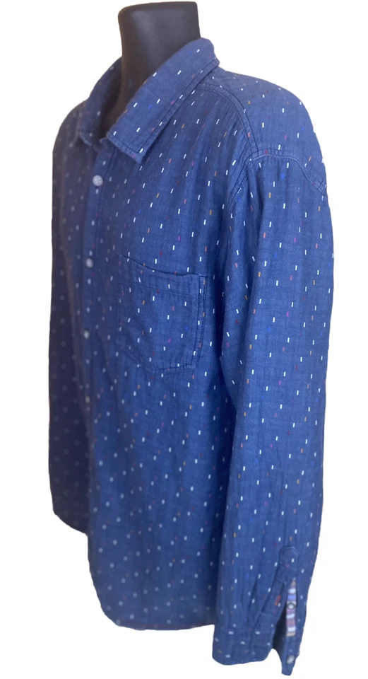 Рубашка мужская Carbon 2 кобальтовая размер XL серая геометрическая универсальная клетчатая с подкладкой на пуговицах - Изображение 4 из 4