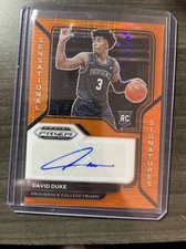 2021-22 Panini Prizm Draft Picks Rookie RC DAVID DUKE Auto ORANGE PULSAR 13/19