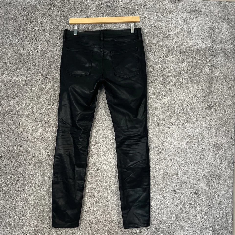 Elie Tahari Pants Womens 6 Black Audrey Leggings Faux Leather Zip Flat Front - Image 2 of 4