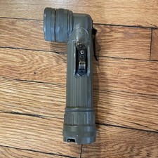 Vtg Military Fulton Angle Head MX-991/U Flashlight USA made Red Filter Tested