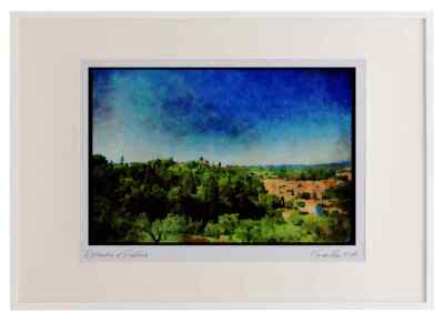 Portugal ländlich 256085 Tomar, Blick auf die Stadt Aquarell Bilderrahmen