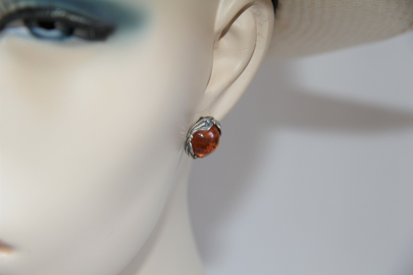 Sterling Silver Amber Post Earrings - image 5