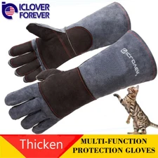 Heavy Duty Snake Animal Handling Scratch Bite Proof Leather Protective Gloves