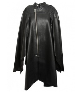 leather cape coat
