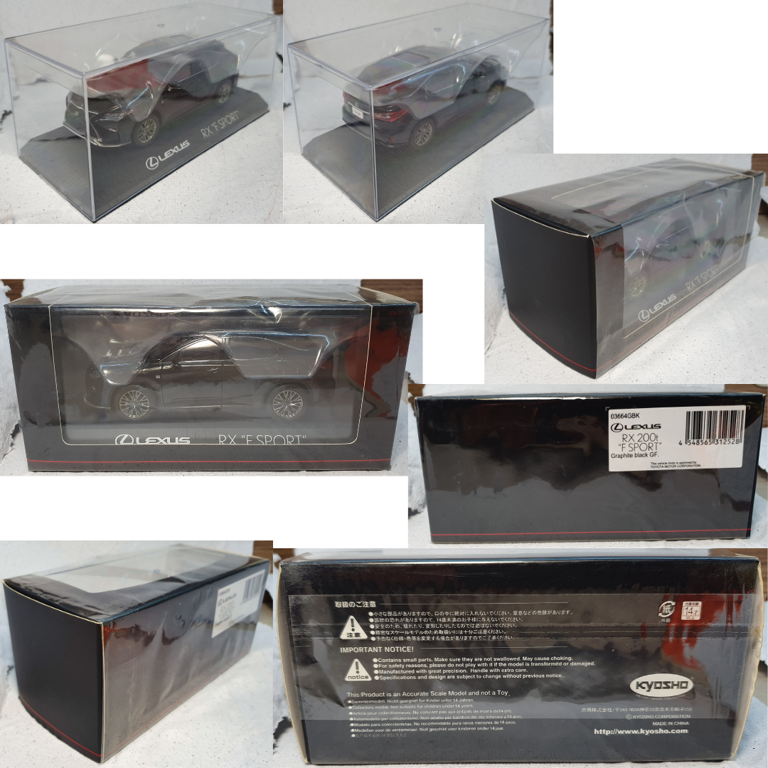 1/43 Kyosho Lexus RX 200T F Sport Black Diecast Mode Toy Car