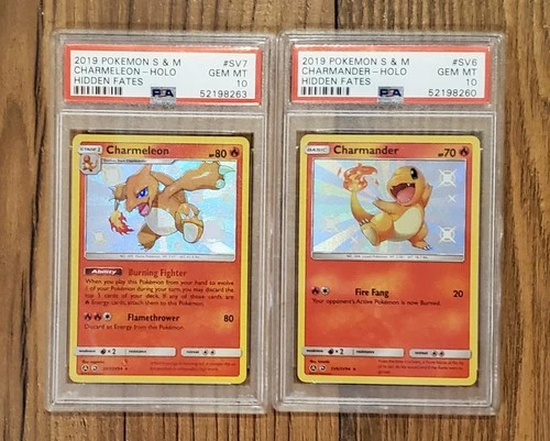 Charmander And Charmeleon Hidden Fates Pokemon Lot PSA 10