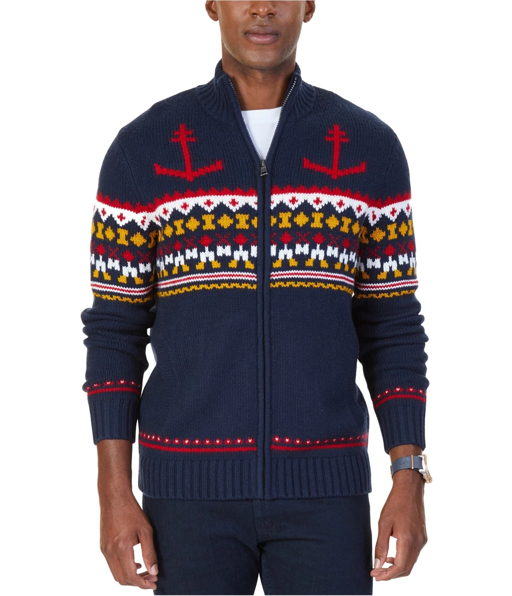Pull / Cardigan Nautica Pour Homme - Bleu Marine 100% Coton - Neuf Avec étiquettes (NWT)