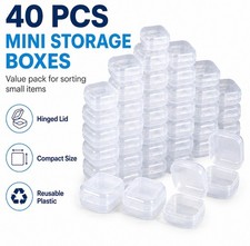 40 Pack Mini Storage Boxes Plastic Containers for Jewelry Coins Beads Organizer