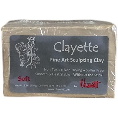 K-Musculo Chavant CLAYETTE Soft - 2 Lbs. Professional Oil Based Sulfur Free S...