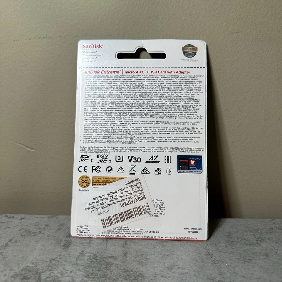 SanDisk 1TB Extreme Memory 1 TB Micro SD SDXC MicroSD Class 10 190MB/s - Image 2 of 4