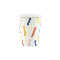 6 Pappbecher Bunt | Konfetti | Happy Birthday | 200Ml | Geburtstag