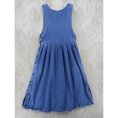 blue dress for baby girl Navy Blue Cotton Linen V-Neck Midi Pinafore Dress 32