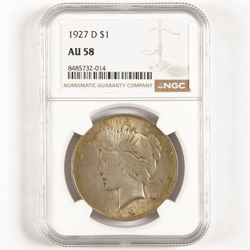 1927-D Peace Dollar $1 AU58 NGC Better Date 31328