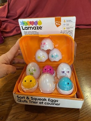 Lamaze - Sort & Squeak Eggs Baby Stack Sort TOY, NEW In Package - READ!