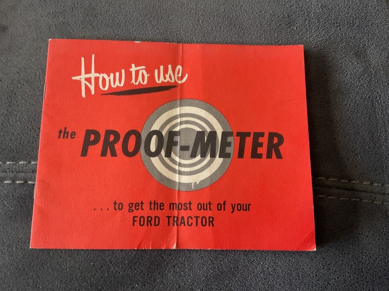 Vintage Original Dearborn Ford Tractor Proof-Meter How to Use Maunal