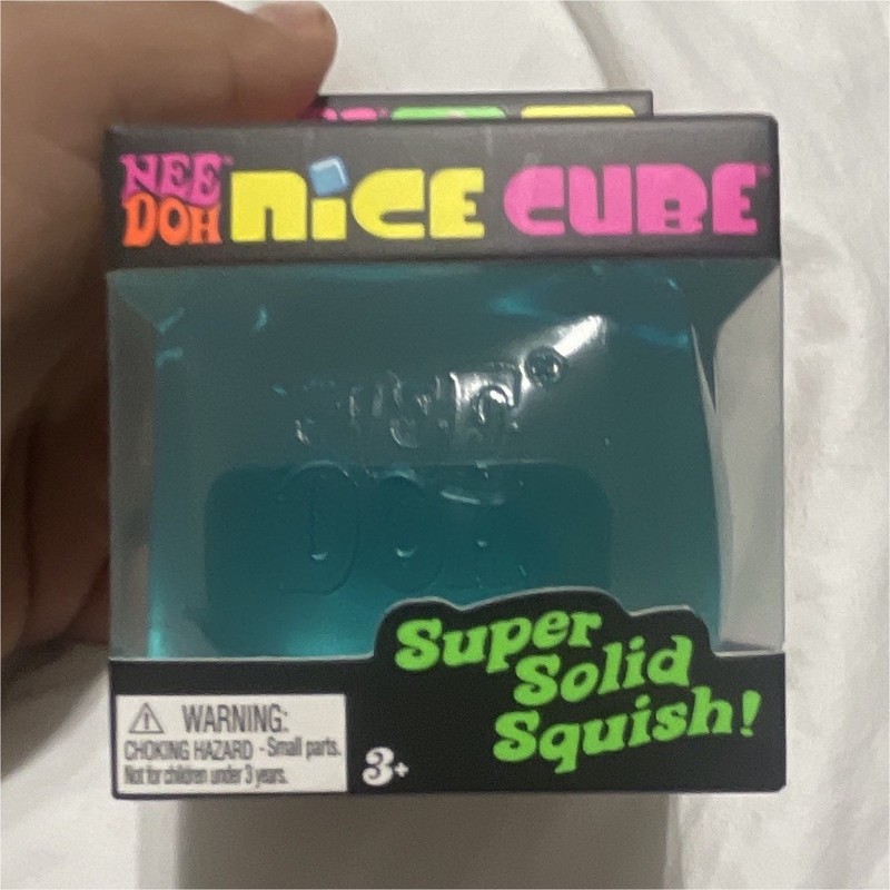 Schylling NeeDoh Nice Cube Super Solid Squish Blue Gel Squeeze Ball 26044YP