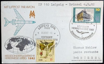 Leipziger Messe Luftpostkarte Herbst 1982