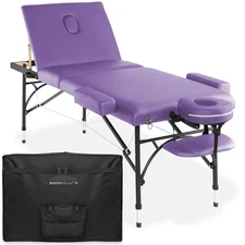OPEN BOX - Portable Massage Table - Tri-Fold, Aluminum Legs, Case - Lavender