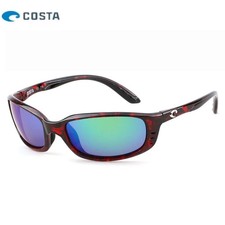 Costa del Mar Brine Tortoise Shell Frame Green Mirror Polarized 580P